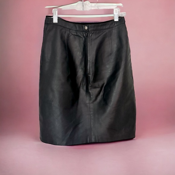 Verducci Dresses & Skirts - Vintage Verducci Black Leather Skirt
